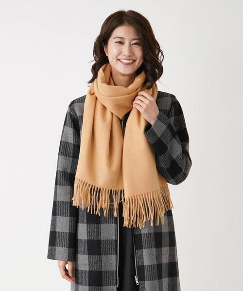 en recre(アンレクレ)の「無地ストール(マフラー・レディース・ピンク/エメラルド/ブラック/ライトブラウン・FREE)」の6枚目の写真