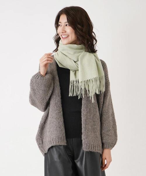 en recre(アンレクレ)の「無地ストール(マフラー・レディース・ピンク/エメラルド/ブラック/ライトブラウン・FREE)」の7枚目の写真