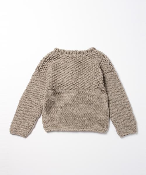 BEAMS BOY(ビームスボーイ)の「TORI-TO / 変形編み 切替クルーニット(ニット/セーター・レディース・ナチュラル/グレー・ONE SIZE)」の6枚目の写真
