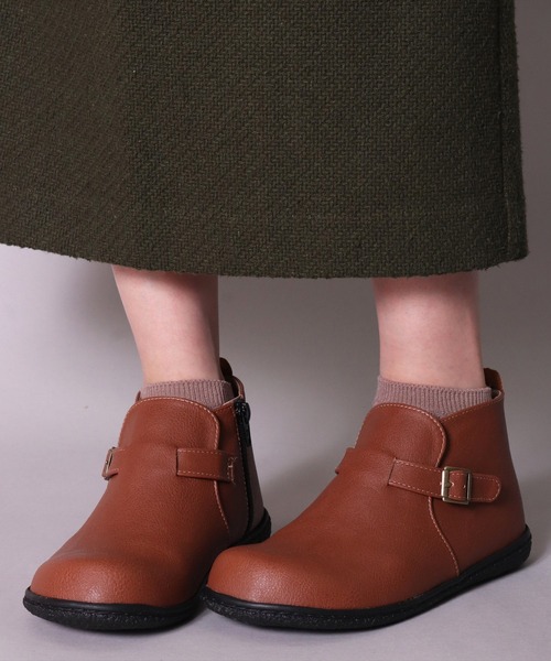 【セール】(ES)【 Joy Walker Plus 】フェイクレザー ベルト サイドジップ ブーツ（ブーツ）｜JoyWalkerPlus（ジョイウォーカープラス）