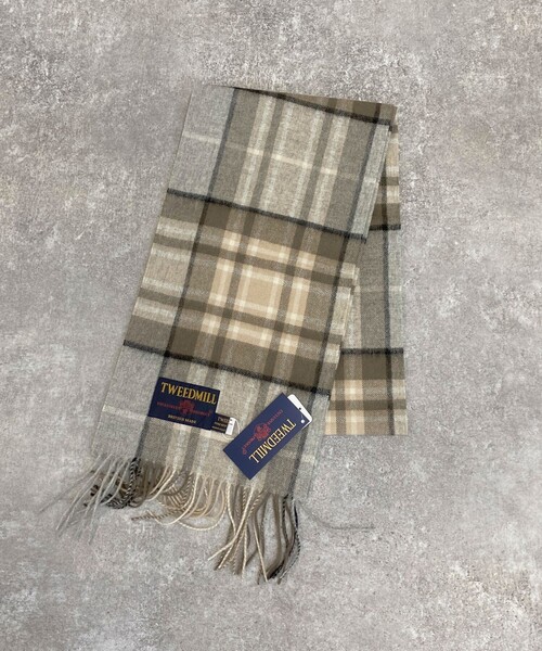 TWEED MILL（ツイードミル）の「【TWEED MILL/ツィードミル】ウールチェックマフラー25（マフラー・レディース・グレー系その他/グレー系その他3/ブラック系その他/ブラウン系その他・FREE）」の14枚目の写真