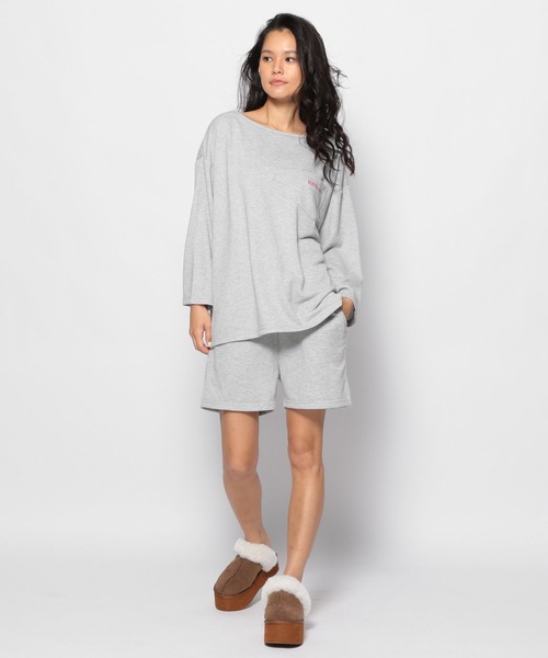 FOREVER 21（フォーエバー トゥエンティーワン）の「【FOREVER 21 x サウナボーイ】コラボ館内着（セットアップ・レディース・シルバー/ブラック・FREE）」の4枚目の写真