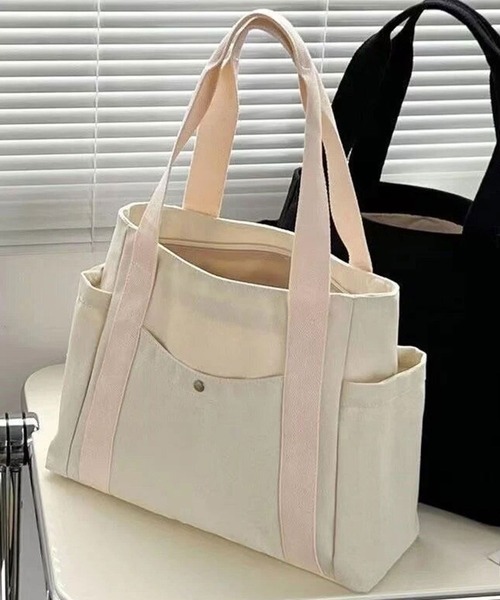 ammy.（エイミードット）の「【 ammy. / エイミードット 】 大容量 キャンバス トートバッグ（トートバッグ・レディース・カーキ/アイボリー/ブラック/ホワイト系その他・FREE）」の2枚目の写真