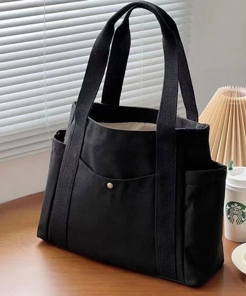 ammy.（エイミードット）の「【 ammy. / エイミードット 】 大容量 キャンバス トートバッグ（トートバッグ・レディース・カーキ/アイボリー/ブラック/ホワイト系その他・FREE）」の3枚目の写真