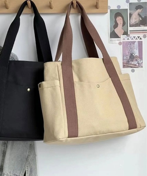 ammy.（エイミードット）の「【 ammy. / エイミードット 】 大容量 キャンバス トートバッグ（トートバッグ・レディース・カーキ/アイボリー/ブラック/ホワイト系その他・FREE）」の8枚目の写真
