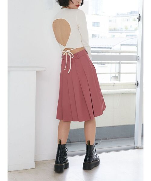 jouetie（ジュエティ）の「プリーツミドルスカート【セットアップ対応】（スカート・レディース・ピンク/その他1/グレー・MEDIUM）」の6枚目の写真