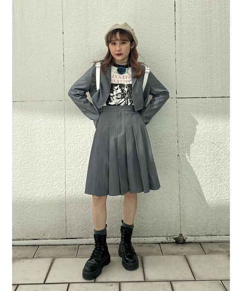 jouetie（ジュエティ）の「プリーツミドルスカート【セットアップ対応】（スカート・レディース・ピンク/その他1/グレー・MEDIUM）」の8枚目の写真