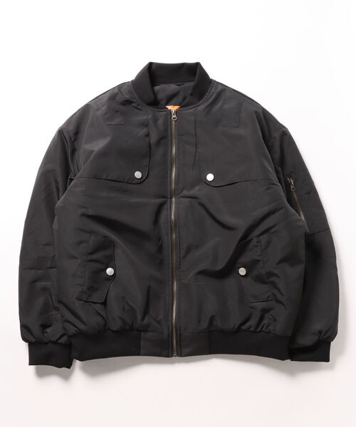 aimoha(アイモハ)の「aimoha outdoor ユニセックス ベーシックカラーオーバーサイズMA-1(MA-1・レディース・ブラック/ライトグレー・MEDIUM/LARGE/X-LARGE)」の7枚目の写真