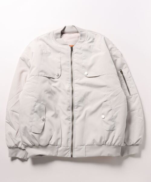 aimoha(アイモハ)の「aimoha outdoor ユニセックス ベーシックカラーオーバーサイズMA-1(MA-1・レディース・ブラック/ライトグレー・MEDIUM/LARGE/X-LARGE)」の8枚目の写真