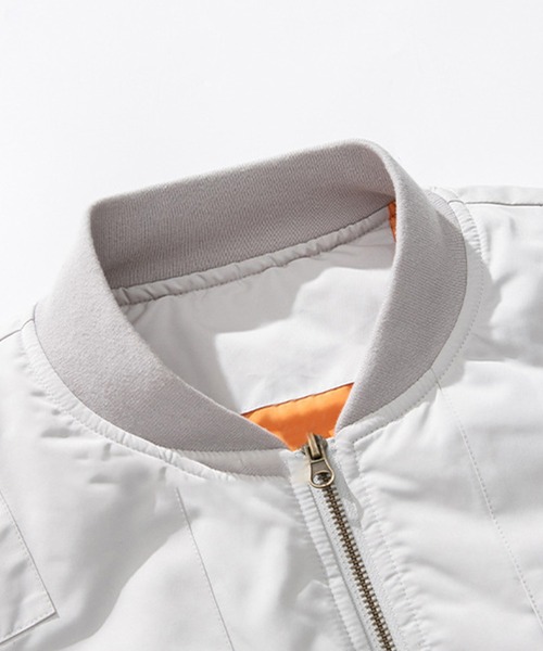 aimoha(アイモハ)の「aimoha outdoor ユニセックス ベーシックカラーオーバーサイズMA-1(MA-1・レディース・ブラック/ライトグレー・MEDIUM/LARGE/X-LARGE)」の5枚目の写真