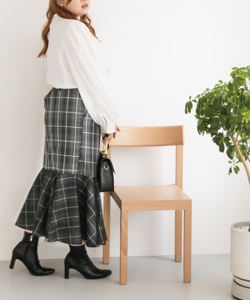 CLETTE（クレット）の「リボン付きチュール重ねスカート（スカート・レディース・チャコールグレー/ブラック/モカ・LL/4L/3L）」の10枚目の写真