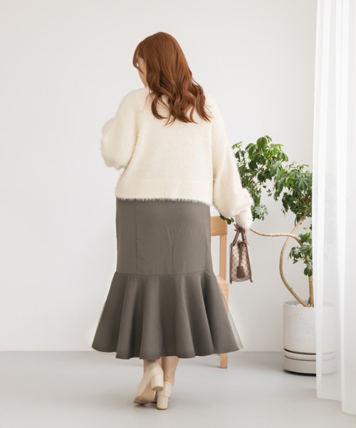 CLETTE（クレット）の「リボン付きチュール重ねスカート（スカート・レディース・チャコールグレー/ブラック/モカ・LL/4L/3L）」の15枚目の写真