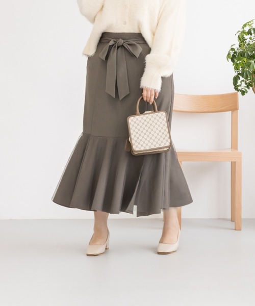 CLETTE（クレット）の「リボン付きチュール重ねスカート（スカート・レディース・チャコールグレー/ブラック/モカ・LL/4L/3L）」の16枚目の写真