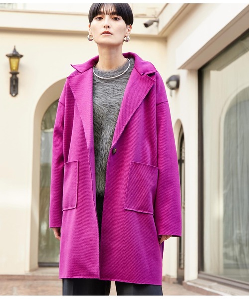 Settimissimo（セッティミッシモ）の「ITALYウールタッチ　シンプルコート（その他アウター・レディース・ブラック/パープル・FREE）」の9枚目の写真