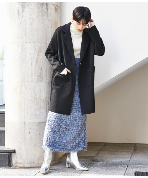 Settimissimo（セッティミッシモ）の「ITALYウールタッチ　シンプルコート（その他アウター・レディース・ブラック/パープル・FREE）」の7枚目の写真