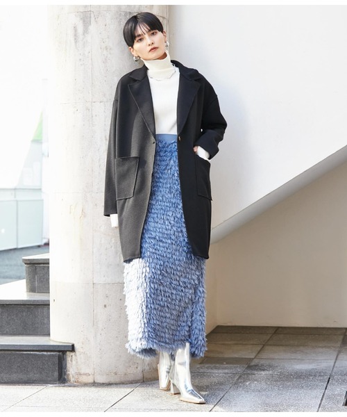 Settimissimo（セッティミッシモ）の「ITALYウールタッチ　シンプルコート（その他アウター・レディース・ブラック/パープル・FREE）」の8枚目の写真