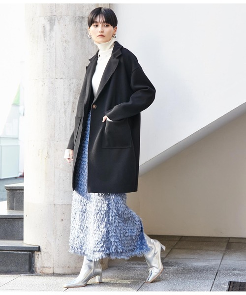 Settimissimo（セッティミッシモ）の「ITALYウールタッチ　シンプルコート（その他アウター・レディース・ブラック/パープル・FREE）」の6枚目の写真