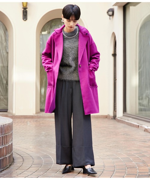 Settimissimo（セッティミッシモ）の「ITALYウールタッチ　シンプルコート（その他アウター・レディース・ブラック/パープル・FREE）」の13枚目の写真