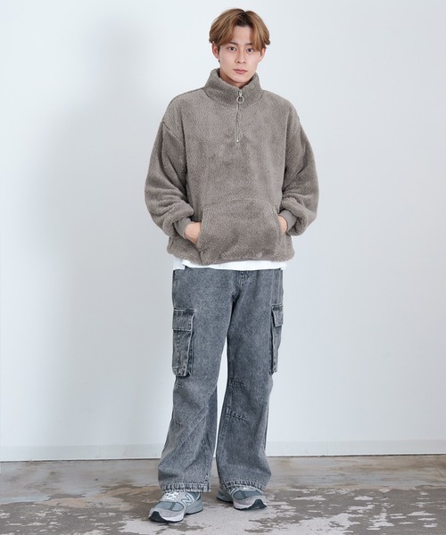 improves（インプローブス）の「ボア ハーフジップ トレーナー（スウェット・メンズ・ホワイト/ブラック/ベージュ/ブラウン・MEDIUM/LARGE/X-LARGE）」の14枚目の写真