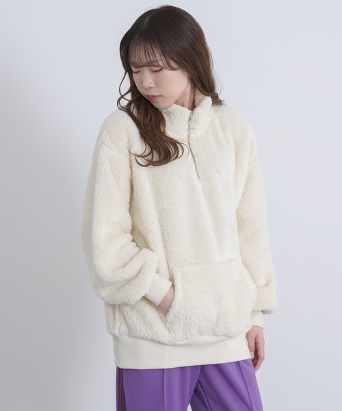 improves（インプローブス）の「ボア ハーフジップ トレーナー（スウェット・メンズ・ホワイト/ブラック/ベージュ/ブラウン・MEDIUM/LARGE/X-LARGE）」の5枚目の写真