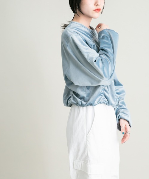 KBF（ケイビーエフ）の「ランダムシャーリングプルオーバー（Tシャツ/カットソー・レディース・チャコールグレー/ライトブルー/アイボリー・ONE）」の7枚目の写真