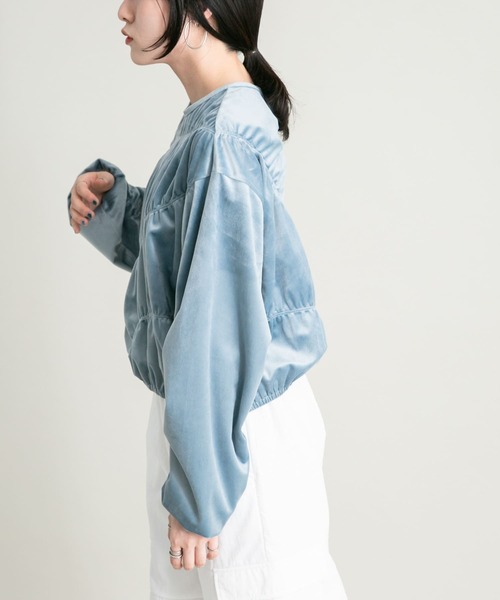 KBF（ケイビーエフ）の「ランダムシャーリングプルオーバー（Tシャツ/カットソー・レディース・チャコールグレー/ライトブルー/アイボリー・ONE）」の8枚目の写真