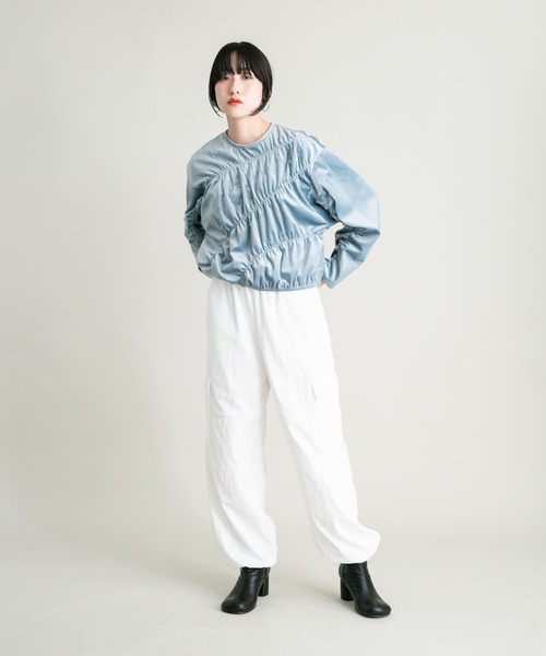 KBF（ケイビーエフ）の「ランダムシャーリングプルオーバー（Tシャツ/カットソー・レディース・チャコールグレー/ライトブルー/アイボリー・ONE）」の10枚目の写真