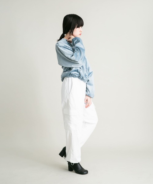 KBF（ケイビーエフ）の「ランダムシャーリングプルオーバー（Tシャツ/カットソー・レディース・チャコールグレー/ライトブルー/アイボリー・ONE）」の11枚目の写真