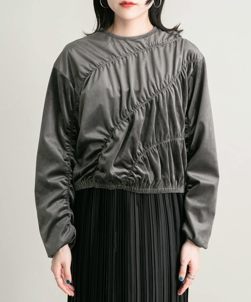 KBF（ケイビーエフ）の「ランダムシャーリングプルオーバー（Tシャツ/カットソー・レディース・チャコールグレー/ライトブルー/アイボリー・ONE）」の13枚目の写真