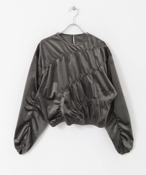 KBF（ケイビーエフ）の「ランダムシャーリングプルオーバー（Tシャツ/カットソー・レディース・チャコールグレー/ライトブルー/アイボリー・ONE）」の21枚目の写真