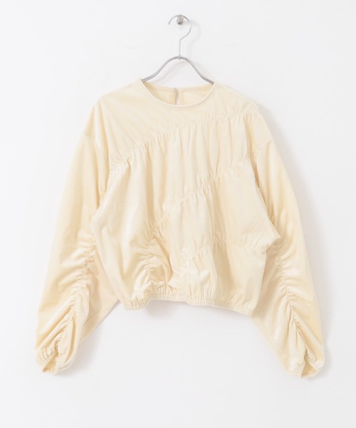 KBF（ケイビーエフ）の「ランダムシャーリングプルオーバー（Tシャツ/カットソー・レディース・チャコールグレー/ライトブルー/アイボリー・ONE）」の22枚目の写真