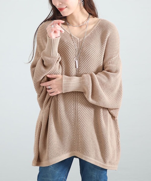 Vネックオーバーデザインニット（ニット/セーター）｜GOLDJAPAN（ゴールドジャパン）