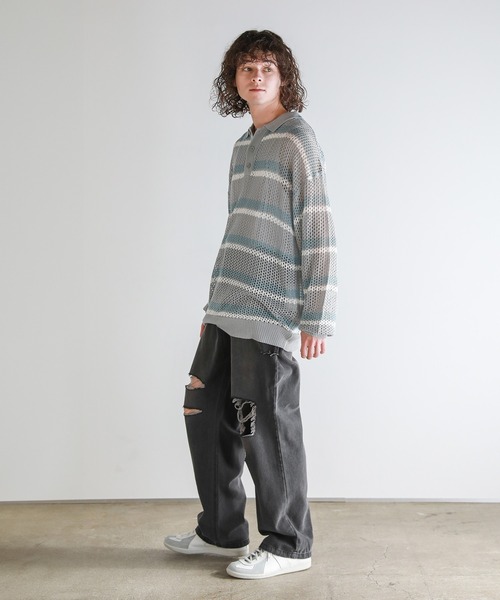 Buyer’ｓselect/ダメージ加工/サイドカッティングワイドシルエットストレートデニム（デニムパンツ）｜ASTRONOMY（アストロノミー）