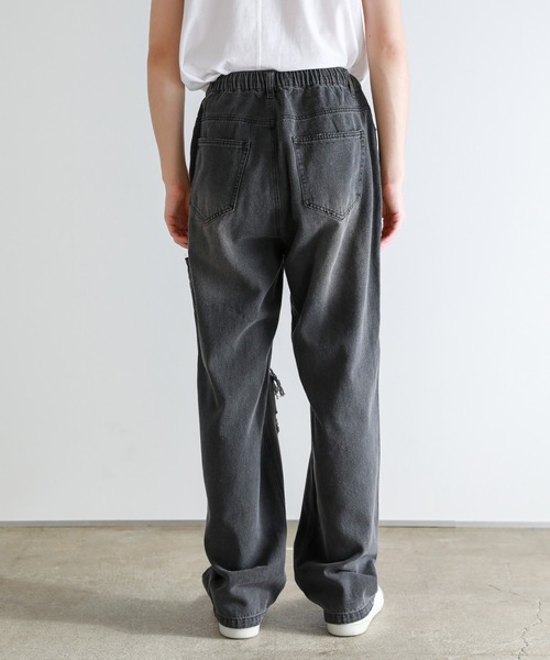 MINUS マイナス BOLO CRUST 襤褸 ダメージ加工 ブラックデニム MINUS マイナス BOLO CRUST 襤褸 ダメージ加工 ブラックデニム