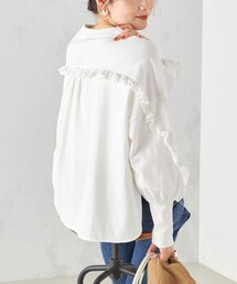 SHIPS 半袖 カットソー タンクトップ フリル ホワイト SHIPS 「SHIPS」 半袖カットソー ONE SIZE ホワイト レディース