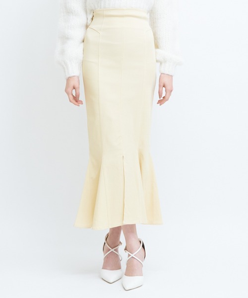 ROYAL PARTY（ロイヤルパーティー）の「ガムストレッチマーメイドスカート’24ｓ（スカート・レディース・ベージュ/イエロー/ブラック/パープル・SMALL/MEDIUM）」の15枚目の写真