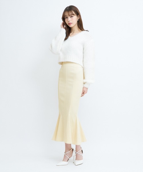 ROYAL PARTY（ロイヤルパーティー）の「ガムストレッチマーメイドスカート’24ｓ（スカート・レディース・ベージュ/イエロー/ブラック/パープル・SMALL/MEDIUM）」の16枚目の写真