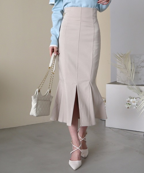 ROYAL PARTY（ロイヤルパーティー）の「ガムストレッチマーメイドスカート’24ｓ（スカート・レディース・ベージュ/イエロー/ブラック/パープル・SMALL/MEDIUM）」の13枚目の写真