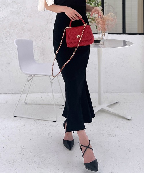 ROYAL PARTY（ロイヤルパーティー）の「ガムストレッチマーメイドスカート’24ｓ（スカート・レディース・ベージュ/イエロー/ブラック/パープル・SMALL/MEDIUM）」の11枚目の写真