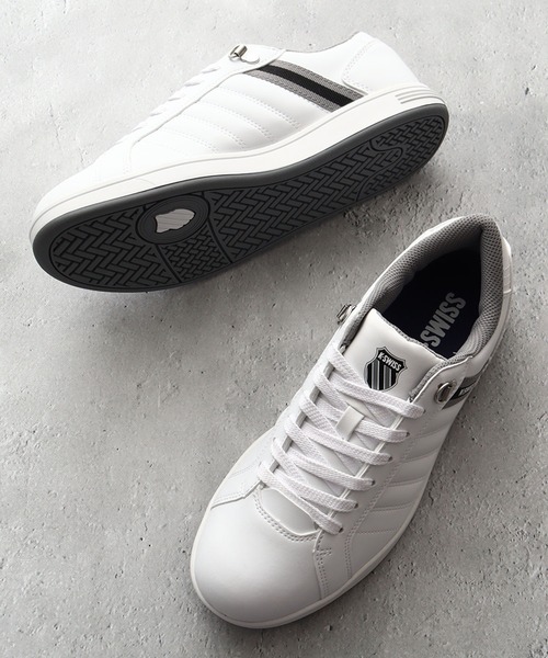 K-SWISS(ケースイス)の「【K-SWISS/ケースイス】トリコロール ローカット スニーカー(スニーカー・メンズ・ブラック/ホワイト系その他/ホワイト系その他2・ 26/27/26.5/26)」の2枚目の写真