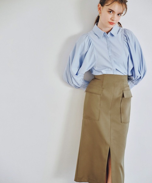 NOELA（ノエラ）の「マットサテンカーゴスカート（スカート・レディース・グレー/ピンク/カーキ・S/M）」の3枚目の写真