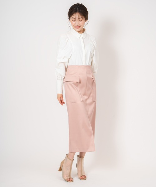 NOELA（ノエラ）の「マットサテンカーゴスカート（スカート・レディース・グレー/ピンク/カーキ・S/M）」の6枚目の写真