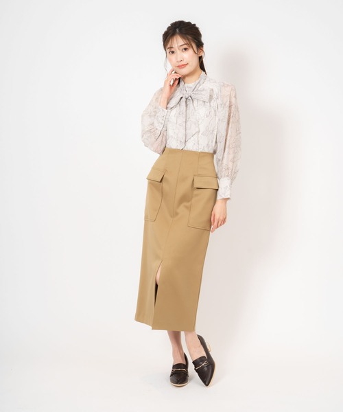 NOELA（ノエラ）の「マットサテンカーゴスカート（スカート・レディース・グレー/ピンク/カーキ・S/M）」の10枚目の写真