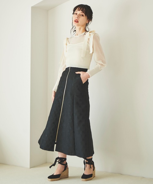 31 Sons de mode(トランテアン ソン ドゥ モード)の「シアーニット×ビスチェセット(ニット/セーター・レディース・ピンク/ブラック/オフホワイト/ライトグレー・36)」の10枚目の写真