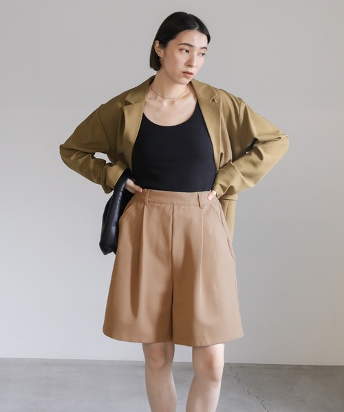 専用★MACHATT 25SS タックハーフパンツ ブラウンサイズ38 タックハーフパンツ（ブラウン） | MACHATT ONLINE STORE