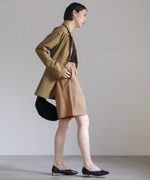 select MOCA(セレクトモカ)の「タックイージーハーフパンツ(その他パンツ・レディース・ベージュ/ブラック・FREE)」の7枚目の写真