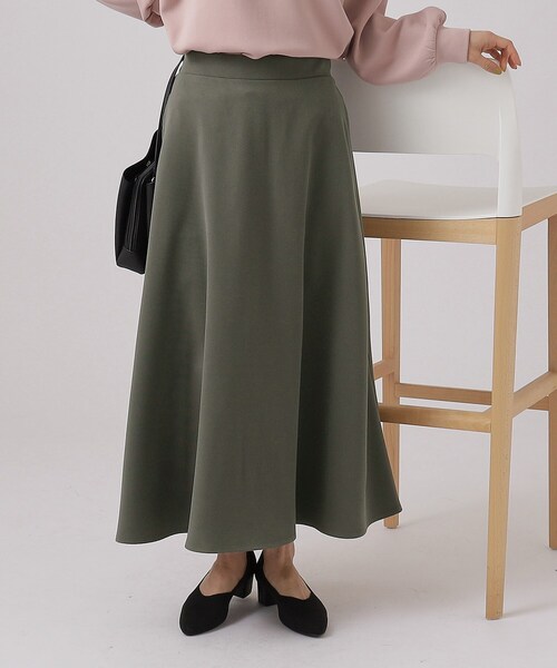 DRESKIP(ドレスキップ)の「◆大人の上品シルエット ツイル微起毛フレアスカート(スカート・レディース・チャコールグレー/ブラック/スモーキーグリーン系・02/03/04)」の3枚目の写真