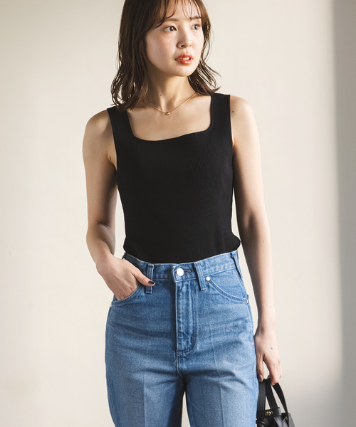 NOBLE ニュアンス2wayニットタンク ニュアンス2WAYニットタンク