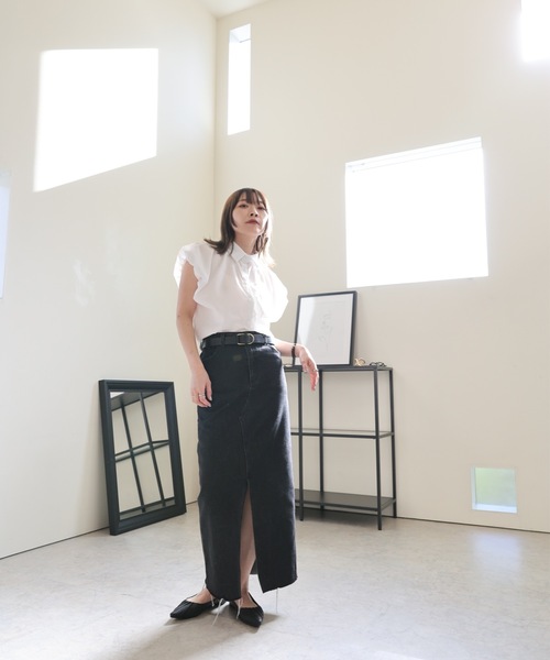 ULEULA（ウルア）の「ショルダーギャザースリーブブラウス/ノースリシャツ（シャツ/ブラウス・レディース・ホワイト/ブラック・FREE）」の22枚目の写真