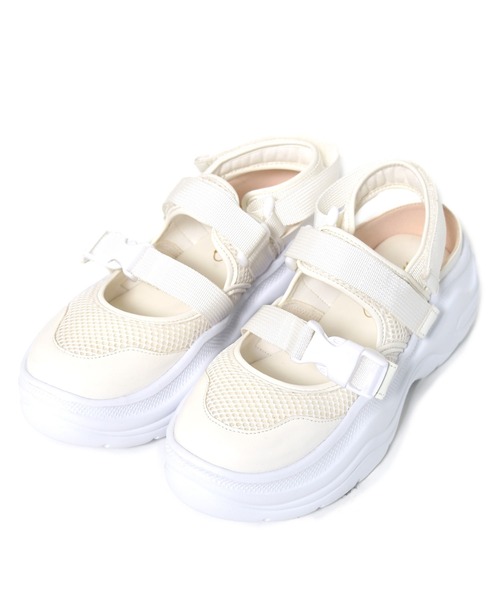 w closet（ダブルクローゼット）の「ストラップスニーカー（スニーカー・レディース・オフホワイト/ブラック・M/L）」の15枚目の写真